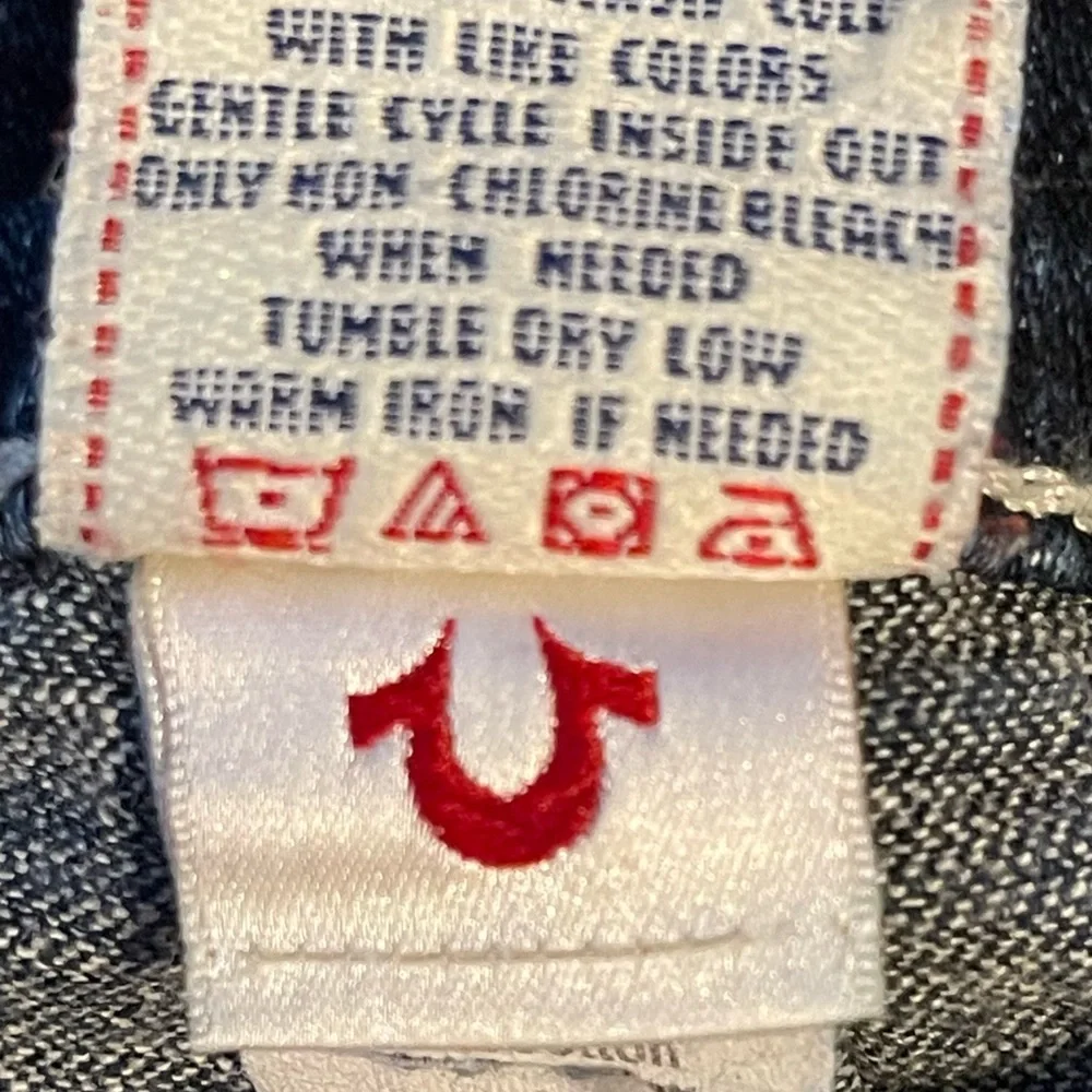 True Religion Joey Flare Leg White Stitch Jeans Size 27 - Picture 9 of 11
